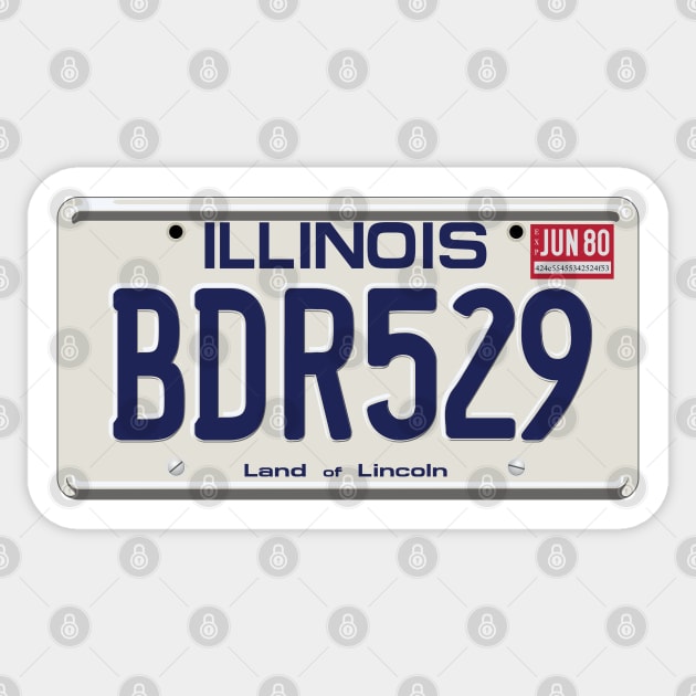 Bluesmobile License Plate BDR529 Sticker by Uri_the_Red